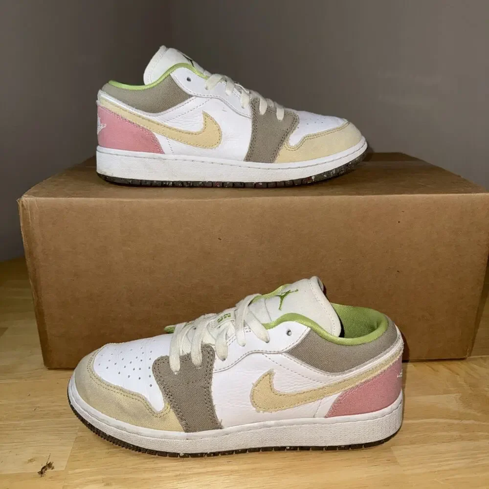 Nike Air Jordan 1 Low SE Shoes Youth 6Y/7.5w Pastel GS Basketball DJ0341-100